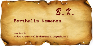Barthalis Kemenes névjegykártya